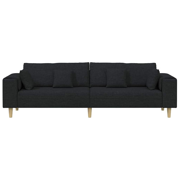 vidaXL Sofa with Cushions Black 250 x 77 x 76 cm Fabric