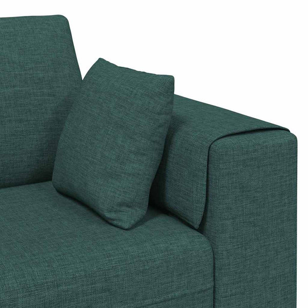 vidaXL Sofa with Cushions Dark Green 250 x 77 x 76 cm Fabric