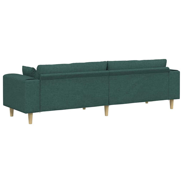 vidaXL Sofa with Cushions Dark Green 250 x 77 x 76 cm Fabric