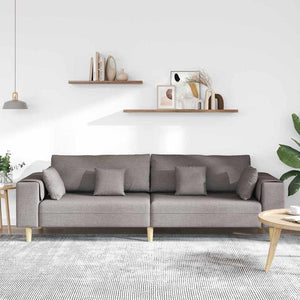 vidaXL Sofa with Cushions Taupe 250 x 77 x 76 cm Fabric