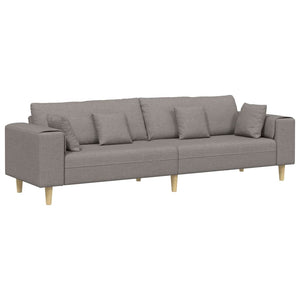 vidaXL Sofa with Cushions Taupe 250 x 77 x 76 cm Fabric
