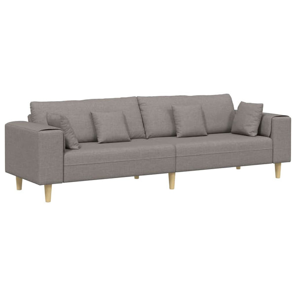 vidaXL Sofa with Cushions Taupe 250 x 77 x 76 cm Fabric