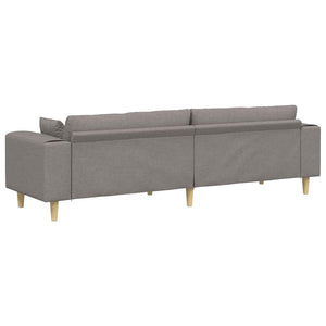 vidaXL Sofa with Cushions Taupe 250 x 77 x 76 cm Fabric