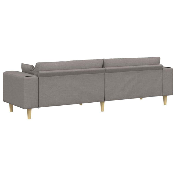 vidaXL Sofa with Cushions Taupe 250 x 77 x 76 cm Fabric