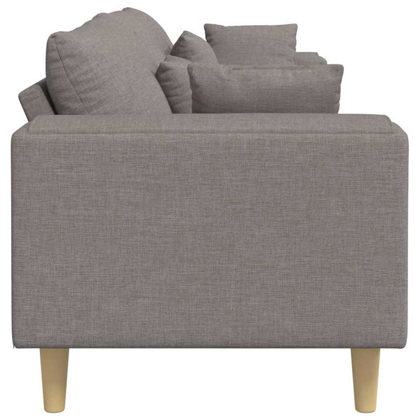 vidaXL Sofa with Cushions Taupe 250 x 77 x 76 cm Fabric