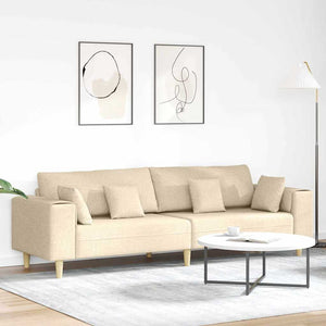 vidaXL Sofa with Cushions Cream 250 x 77 x 76 cm Fabric