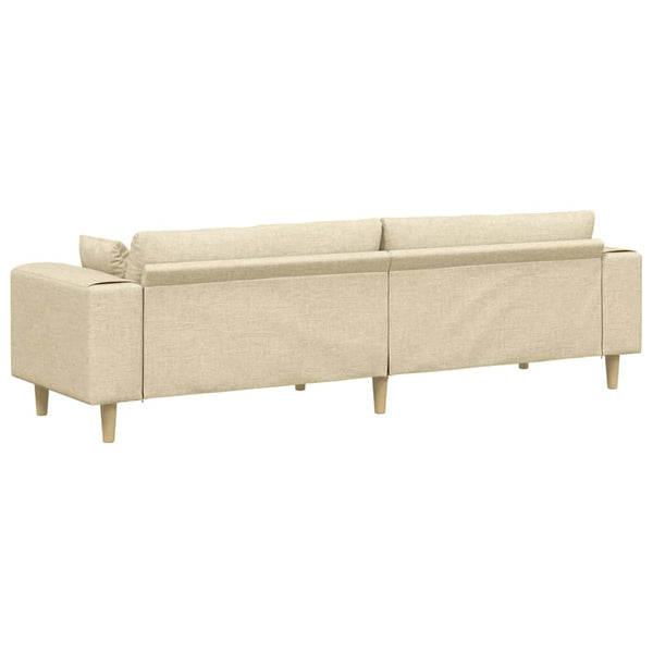 vidaXL Sofa with Cushions Cream 250 x 77 x 76 cm Fabric