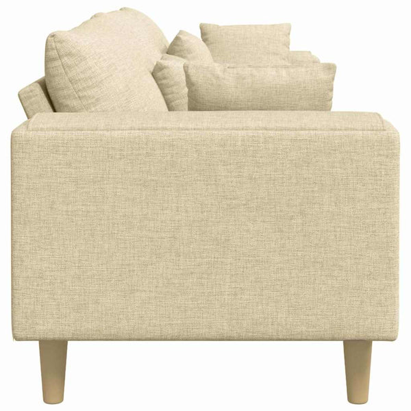 vidaXL Sofa with Cushions Cream 250 x 77 x 76 cm Fabric