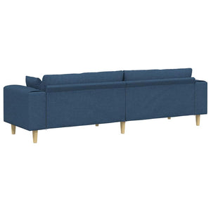 vidaXL Sofa with Cushions Blue 250 x 77 x 76 cm Fabric