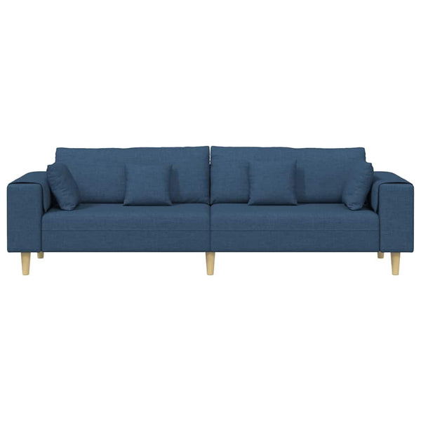vidaXL Sofa with Cushions Blue 250 x 77 x 76 cm Fabric