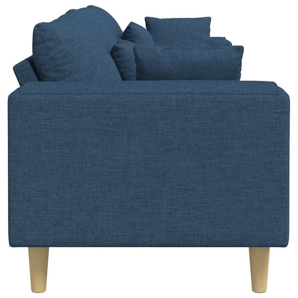 vidaXL Sofa with Cushions Blue 250 x 77 x 76 cm Fabric