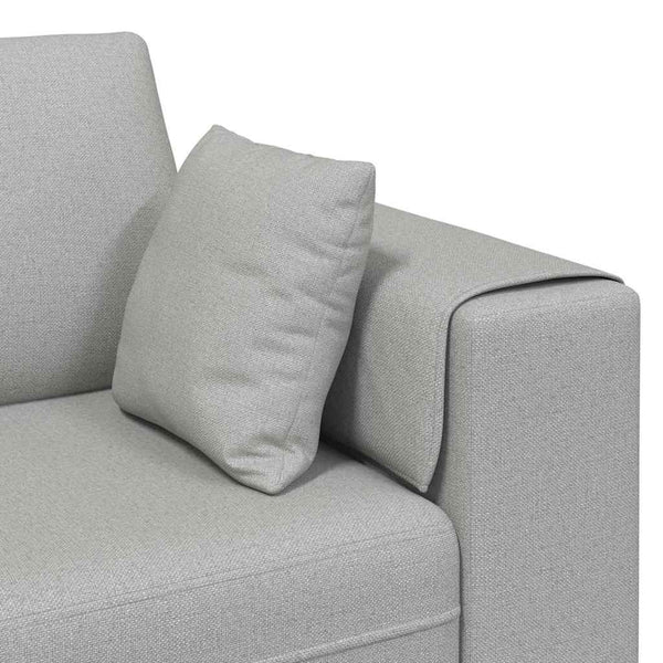 vidaXL Sofa with Cushions Cloud Grey 250 x 77 x 76 cm Fabric