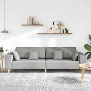 vidaXL Sofa with Cushions Cloud Grey 250 x 77 x 76 cm Fabric
