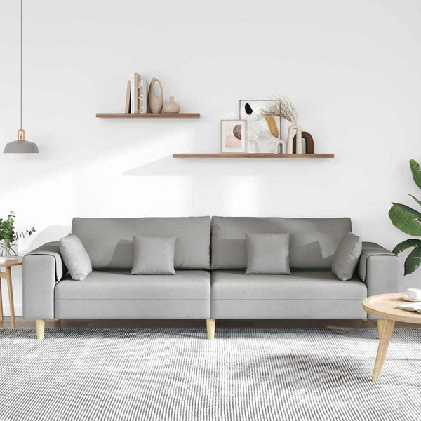 vidaXL Sofa with Cushions Cloud Grey 250 x 77 x 76 cm Fabric