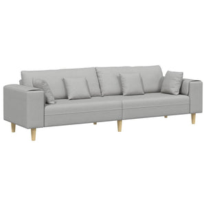 vidaXL Sofa with Cushions Cloud Grey 250 x 77 x 76 cm Fabric