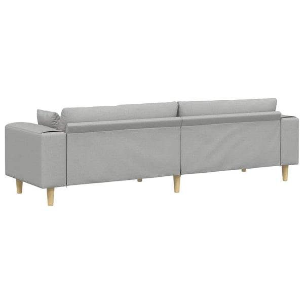 vidaXL Sofa with Cushions Cloud Grey 250 x 77 x 76 cm Fabric