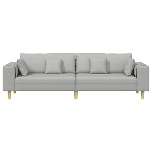 vidaXL Sofa with Cushions Cloud Grey 250 x 77 x 76 cm Fabric
