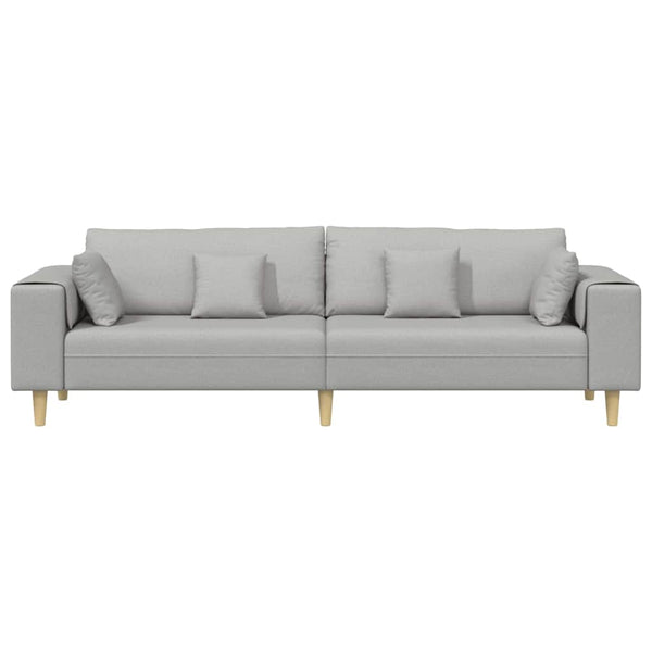 vidaXL Sofa with Cushions Cloud Grey 250 x 77 x 76 cm Fabric