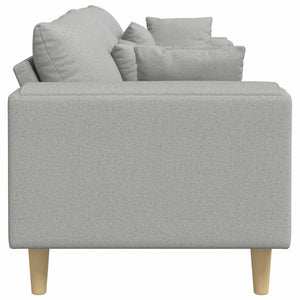 vidaXL Sofa with Cushions Cloud Grey 250 x 77 x 76 cm Fabric