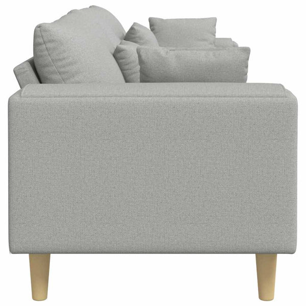 vidaXL Sofa with Cushions Cloud Grey 250 x 77 x 76 cm Fabric