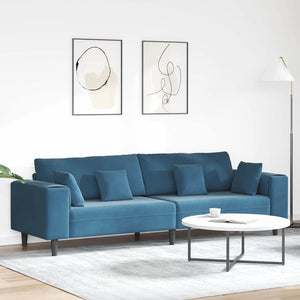 vidaXL Sofa Blue 250 x 77 x 76 cm Velvet