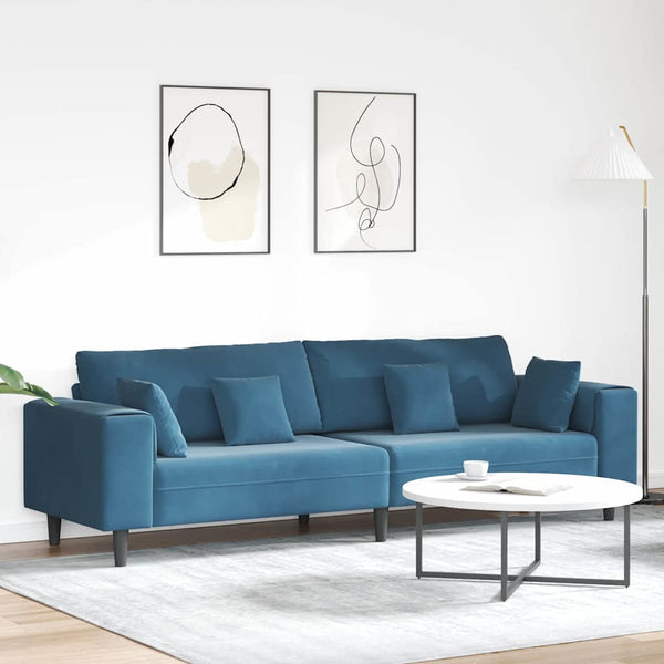 vidaXL Sofa Blue 250 x 77 x 76 cm Velvet
