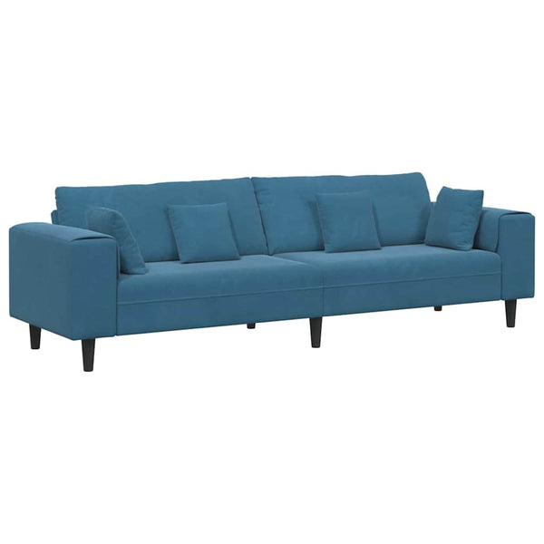 vidaXL Sofa Blue 250 x 77 x 76 cm Velvet
