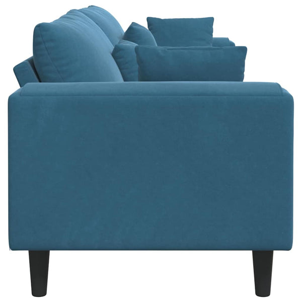vidaXL Sofa Blue 250 x 77 x 76 cm Velvet
