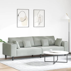vidaXL Sofa Light Gray 250 x 77 x 76 cm Velvet
