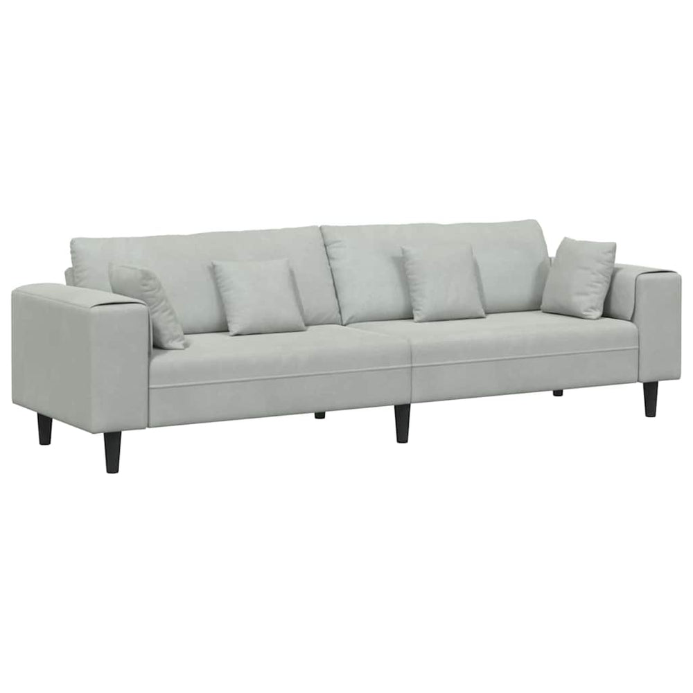 vidaXL Sofa Light Gray 250 x 77 x 76 cm Velvet