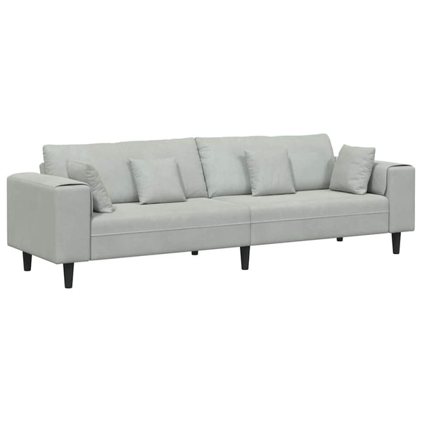 vidaXL Sofa Light Gray 250 x 77 x 76 cm Velvet