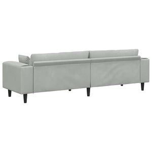 vidaXL Sofa Light Gray 250 x 77 x 76 cm Velvet