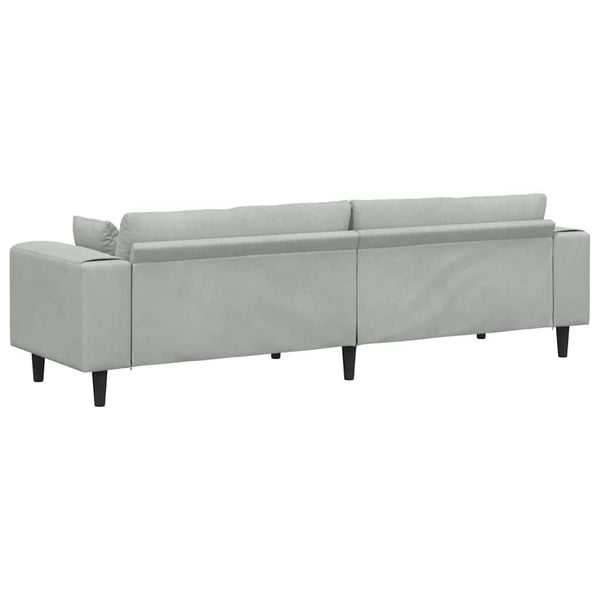 vidaXL Sofa Light Gray 250 x 77 x 76 cm Velvet