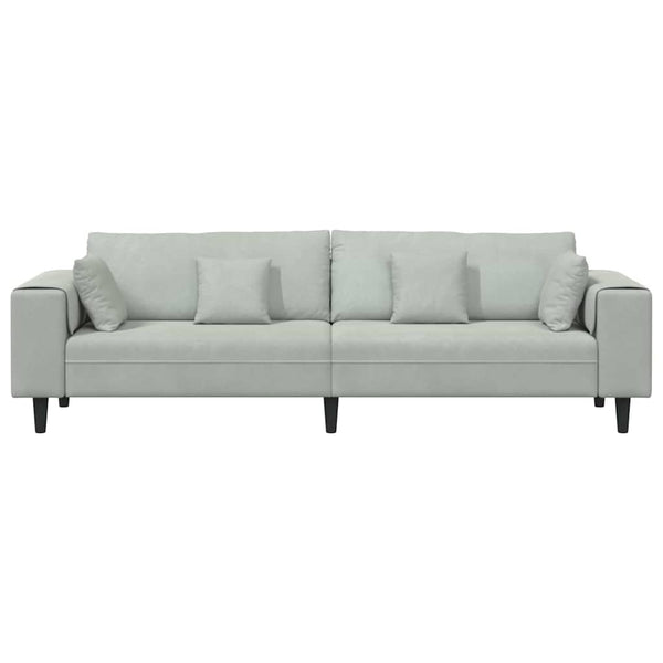 vidaXL Sofa Light Gray 250 x 77 x 76 cm Velvet