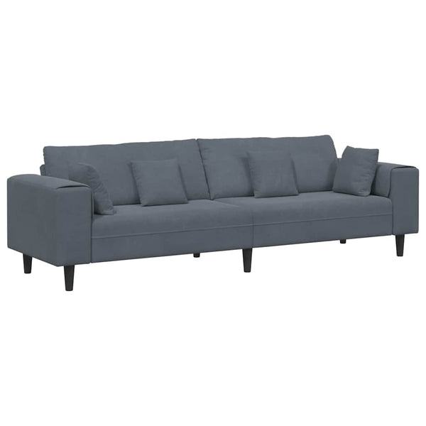 vidaXL Sofa Dark Grey 250 x 77 x 76 cm Velvet