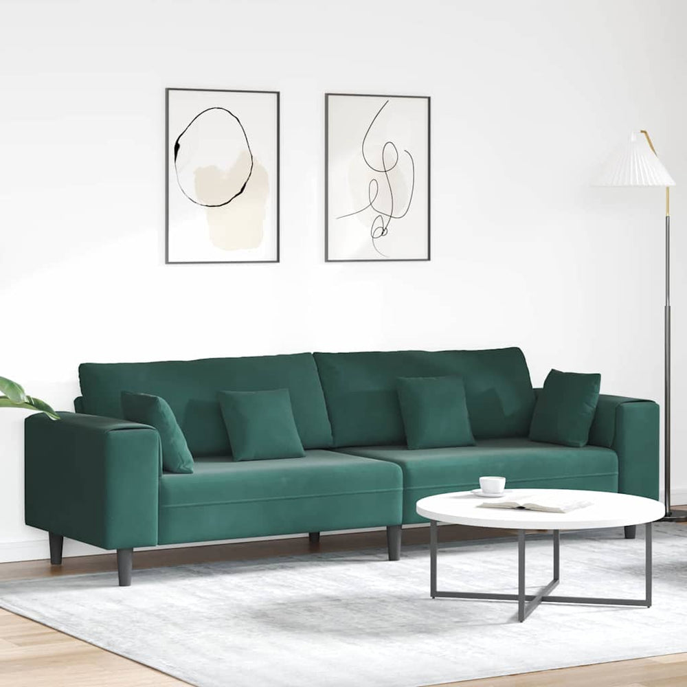 vidaXL Sofa Dark Green 250 x 77 x 76 cm Velvet
