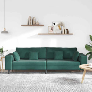 vidaXL Sofa Dark Green 250 x 77 x 76 cm Velvet