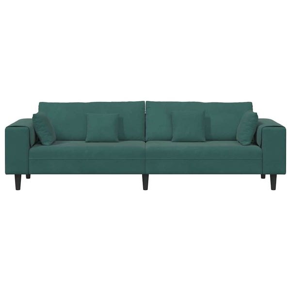 vidaXL Sofa Dark Green 250 x 77 x 76 cm Velvet