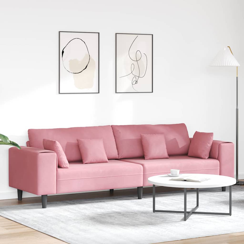 vidaXL Sofa Pink 250 x 77 x 76 cm Velvet