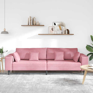vidaXL Sofa Pink 250 x 77 x 76 cm Velvet
