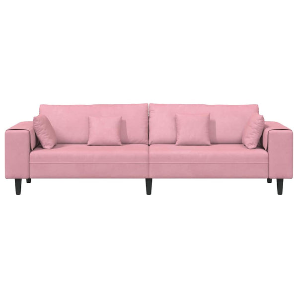 vidaXL Sofa Pink 250 x 77 x 76 cm Velvet