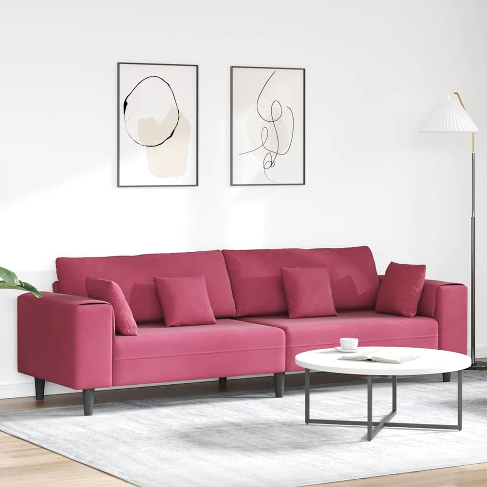 vidaXL Sofa Wine Red 250 x 77 x 76 cm Velvet