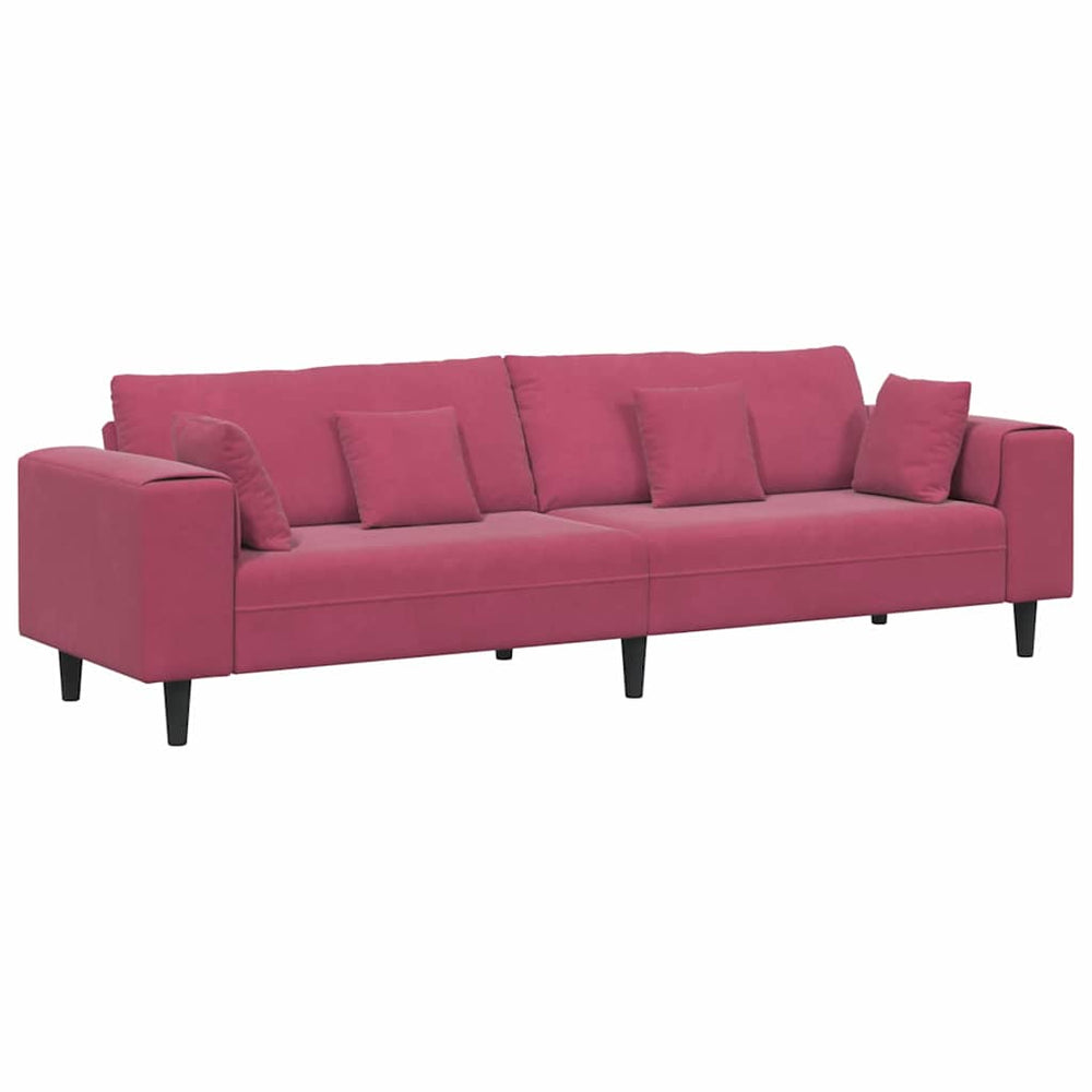 vidaXL Sofa Wine Red 250 x 77 x 76 cm Velvet
