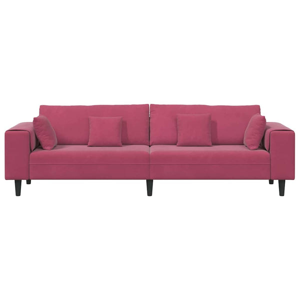 vidaXL Sofa Wine Red 250 x 77 x 76 cm Velvet
