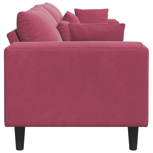 vidaXL Sofa Wine Red 250 x 77 x 76 cm Velvet