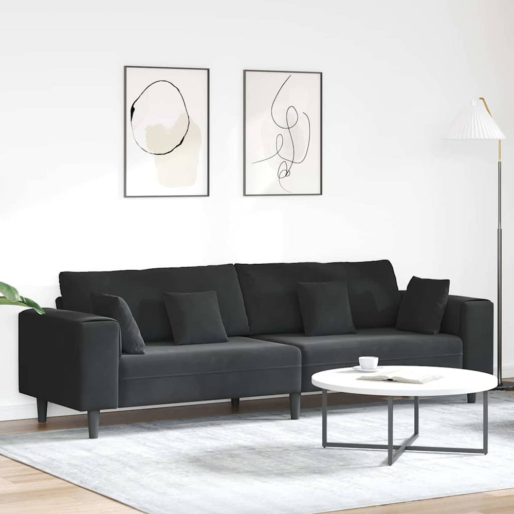 vidaXL Sofa Black 250 x 77 x 76 cm Velvet