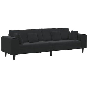 vidaXL Sofa Black 250 x 77 x 76 cm Velvet