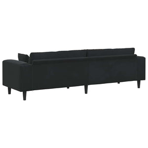 vidaXL Sofa Black 250 x 77 x 76 cm Velvet