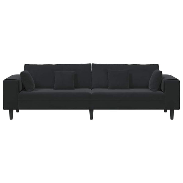 vidaXL Sofa Black 250 x 77 x 76 cm Velvet