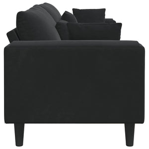 vidaXL Sofa Black 250 x 77 x 76 cm Velvet